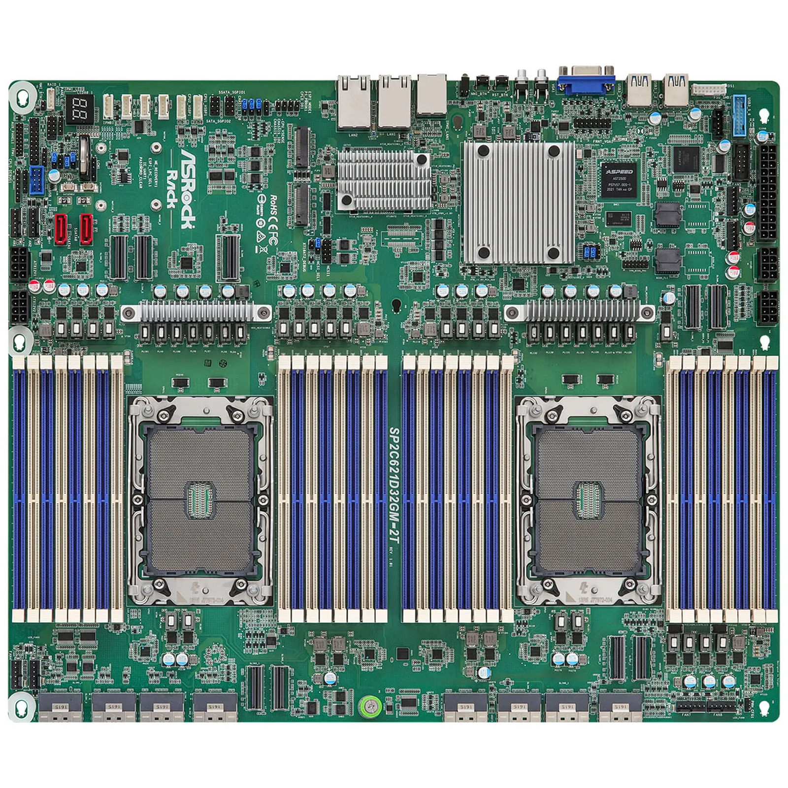 Asrock Rack Workstation Motherboard Sp2c621d32gm 2t 1 L