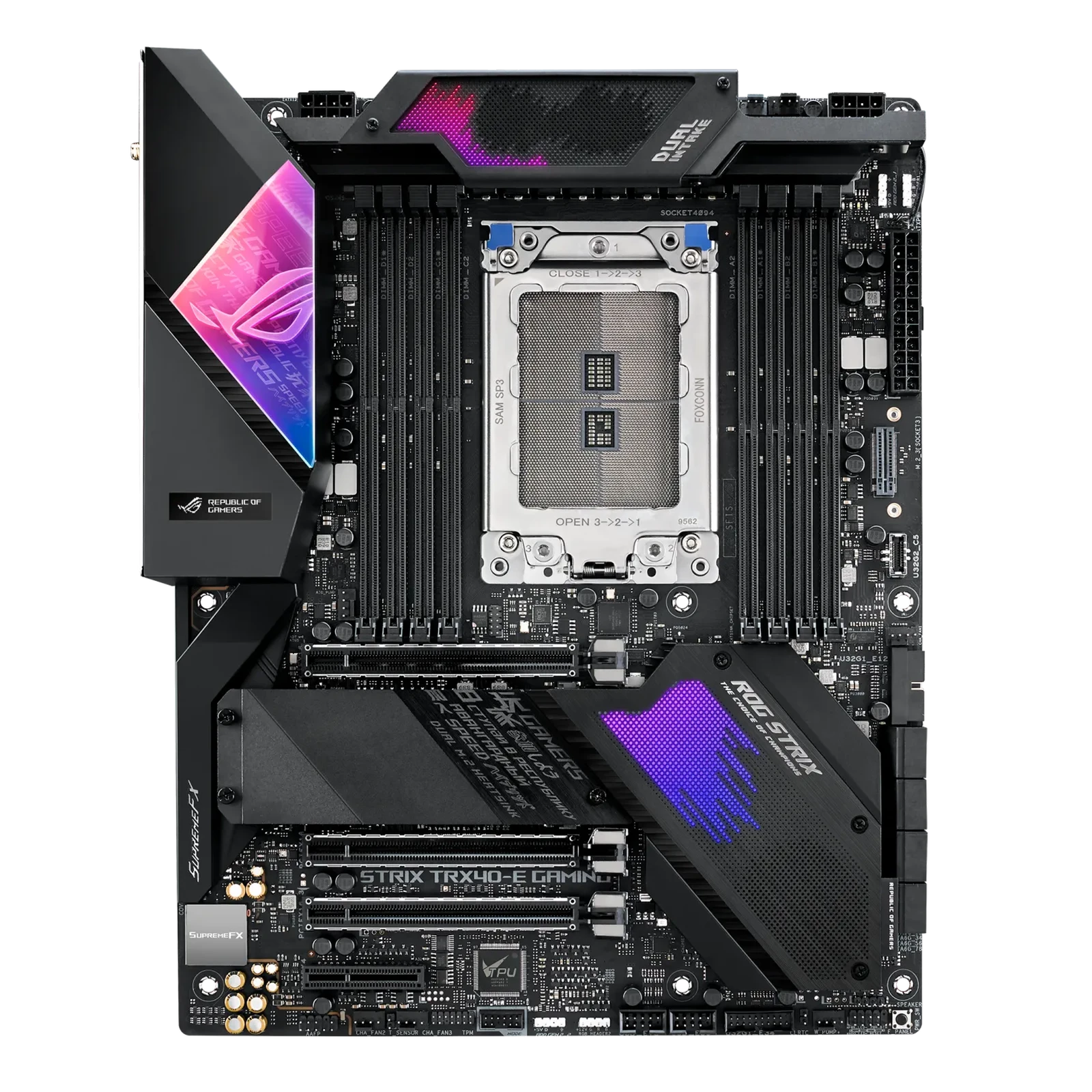 ASUS ROG Strix TRX40-E Gaming: sTRX4 ATX Motherboard for 3rd Gen Threadripper ASUS ROG Strix TRX40-E Gaming: sTRX4 ATX Motherboard for 3rd Gen Threadripper