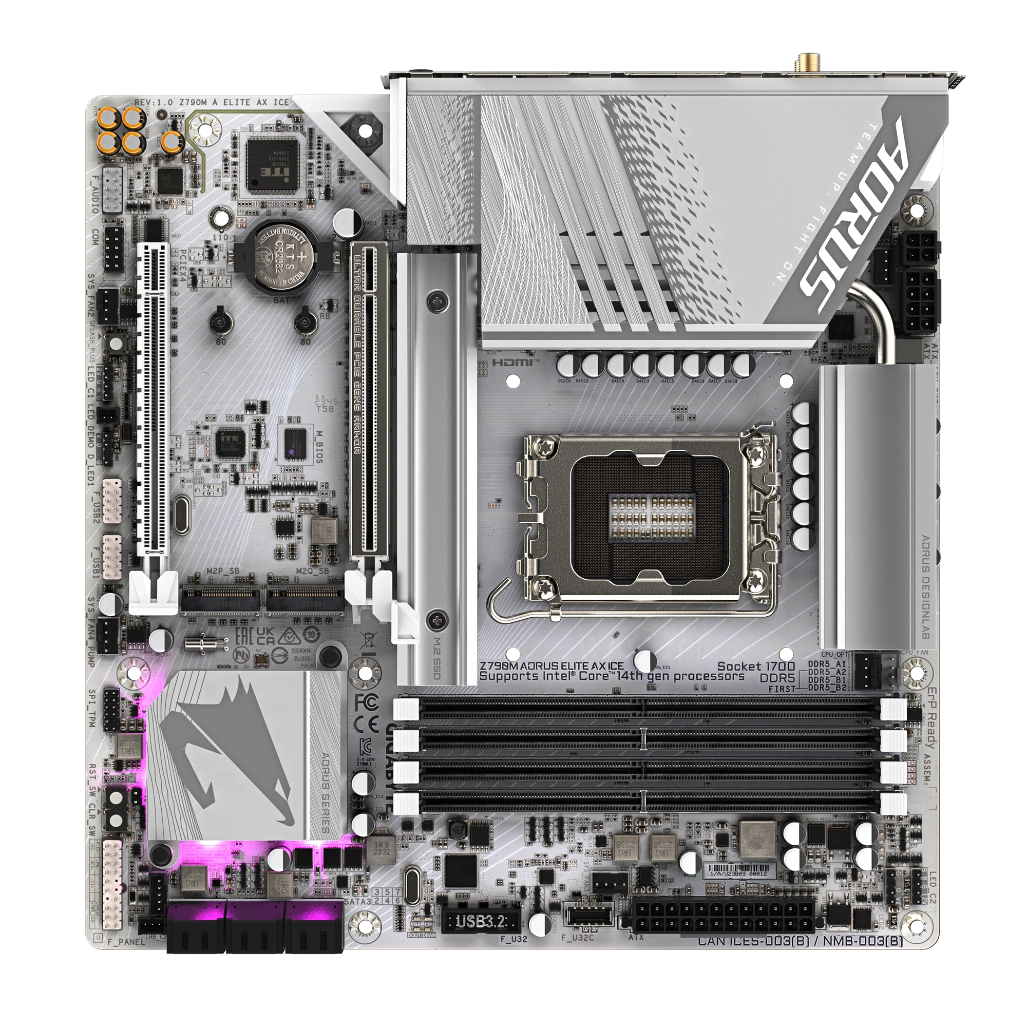 Gigabyte Motherboard Z790m Aorus Elite Ax Ice 5